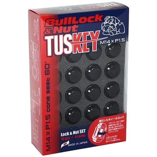 

KYO-EI BullLock TUSKEY Lock & Nut Set, M14XP1.5, 20 Pieces, Black, T0600B