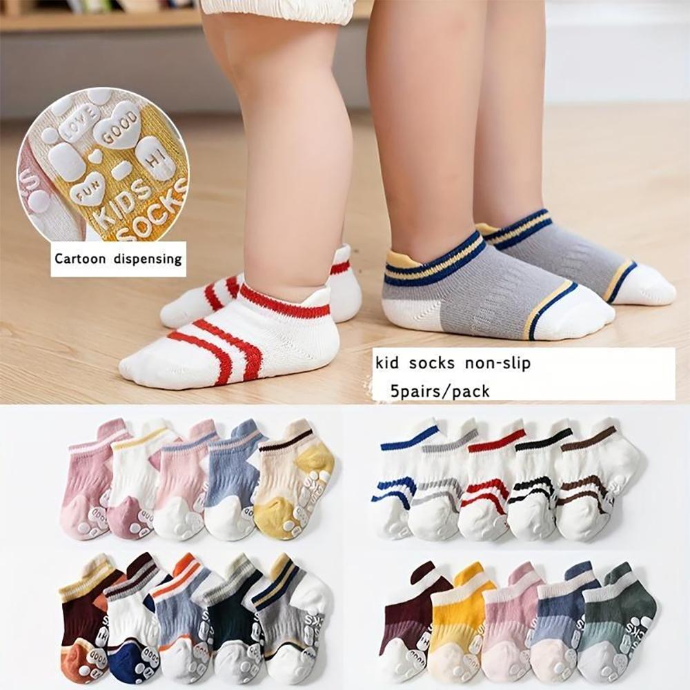 5 Pairs Of Baby Girl's Non Slip Socks
