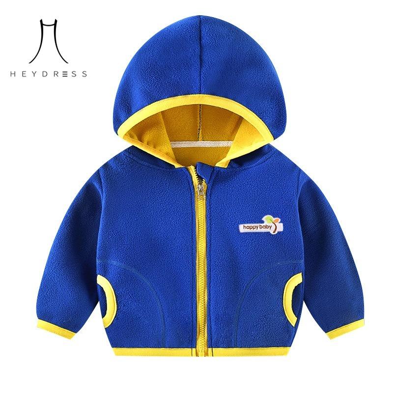 Children Fleece-lined Sweatshirt Autumn  Winter New Boys and Girls Clothing Children Hooded Top Baby Fleece Coat