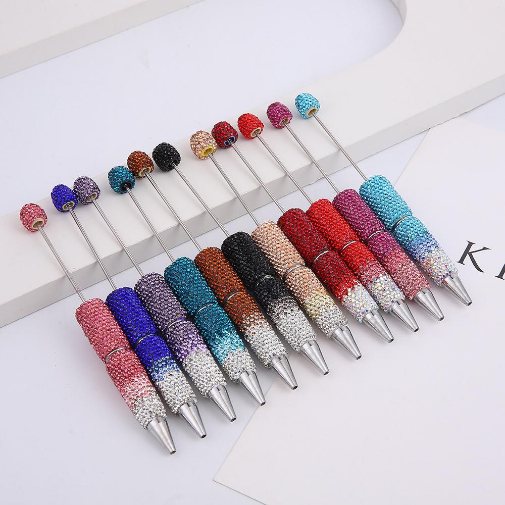 Full Rhinestone Bead Pen DIY Handmade Crystal Ballpoint Multi Color Student Gift Stationery