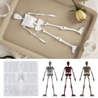 Silikon Skelett Stützform Halloween Gips Ornamente Herstellungsform Festliche Dekorationsform für Handwerksbegeisterte