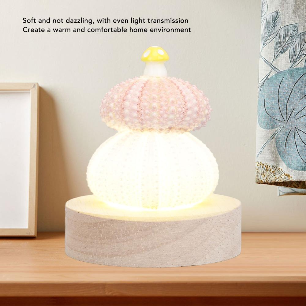 Mushroom LED Night Lamp USB Plug In Night Lamp Cozy Shell Night Lamp  Bedside