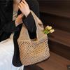 Yogodlns Casual Woven Straw Bag Large Capacity Fashionable Shoulder Beach Vacation Bag for Spring Summer Shopper Handbag Totes
