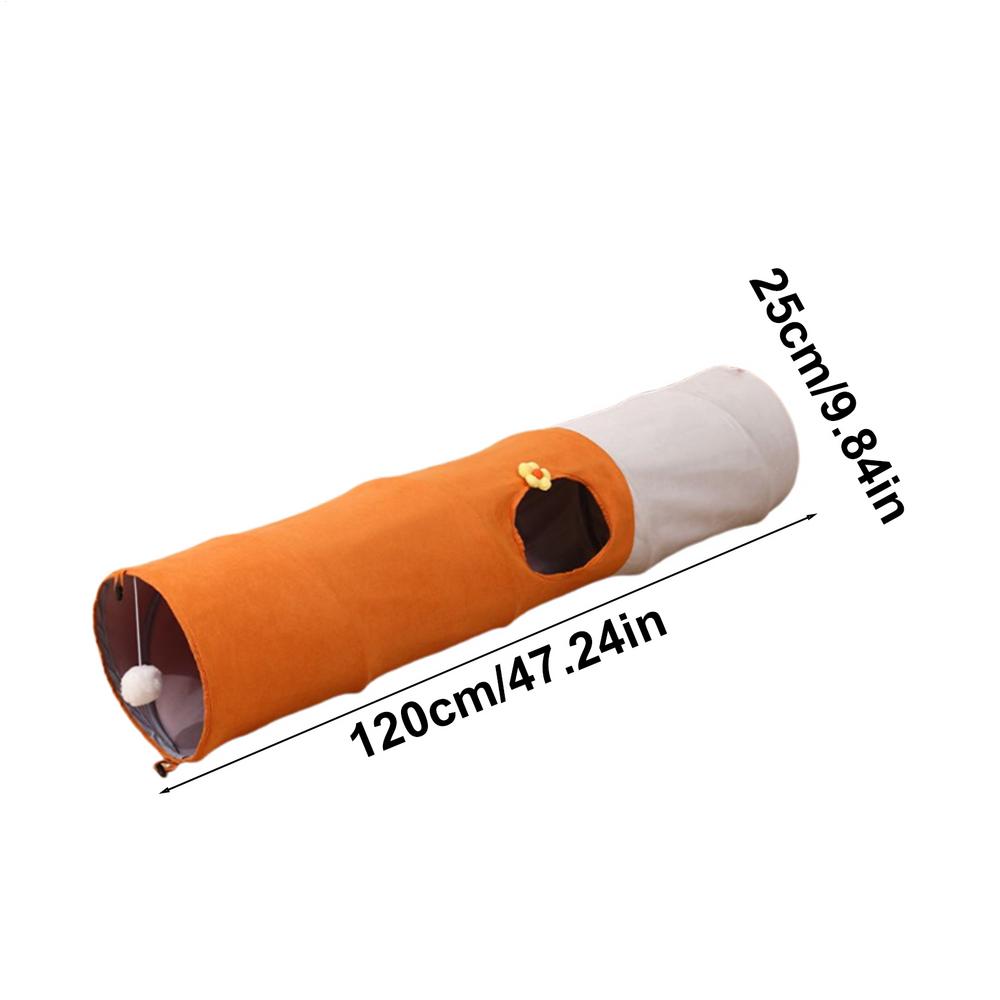 Foldable Cat Tunnel Toy with Ball Self-entertainment Cat Tent Interactive Cat Tunnel Scratch-Resistant for Training