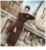 Autumn/Winter 2025 High-Neck Knit Wool Split Dress
