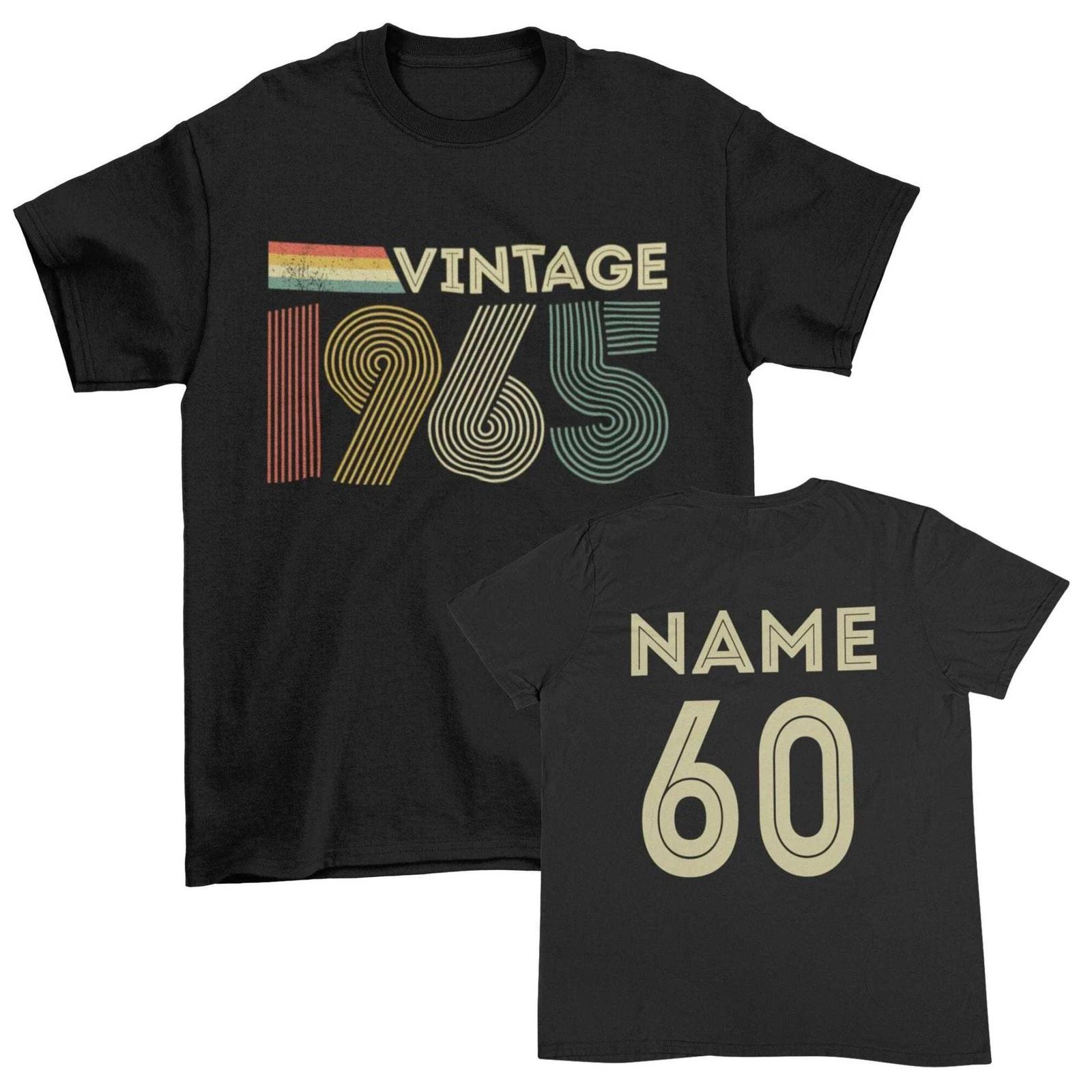 Personalised Vintage 1965 T-Shirt Custom 60th Birthday Gift For 2025 Retro Font M