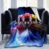 1pc, Power Rangers Red Ranger Helmet Design Soft Throw Blanket, Perfect for Home Decor, Couch Cover, Travel, Camping, Car, Beach, Office Nap, Ideal Gi