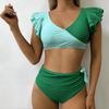 Bikini de dos piezas popular europeo y americano Traje de baño de alta gama Vacaciones en aguas termales Bikini de cintura alta Traje de baño