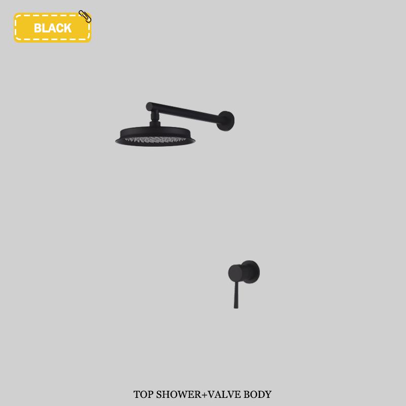 Luksusowy zestaw prysznicowy ścienny w kolorze szczotkowanego złota, ukryty system prysznicowy, mosiężna bateria mieszająca wodę ciepłą i zimną, deszczownica łazienkowa