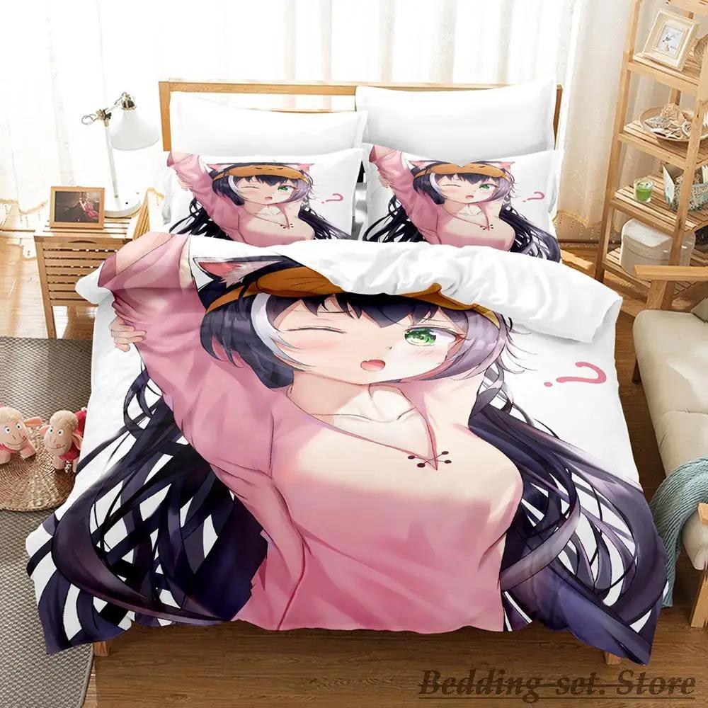 Kawaii Kyaru Bedding Set Single Twin Full Queen King Size Bed Set Adult Kid Bedroom Duvetcover Sets  Anime Grils