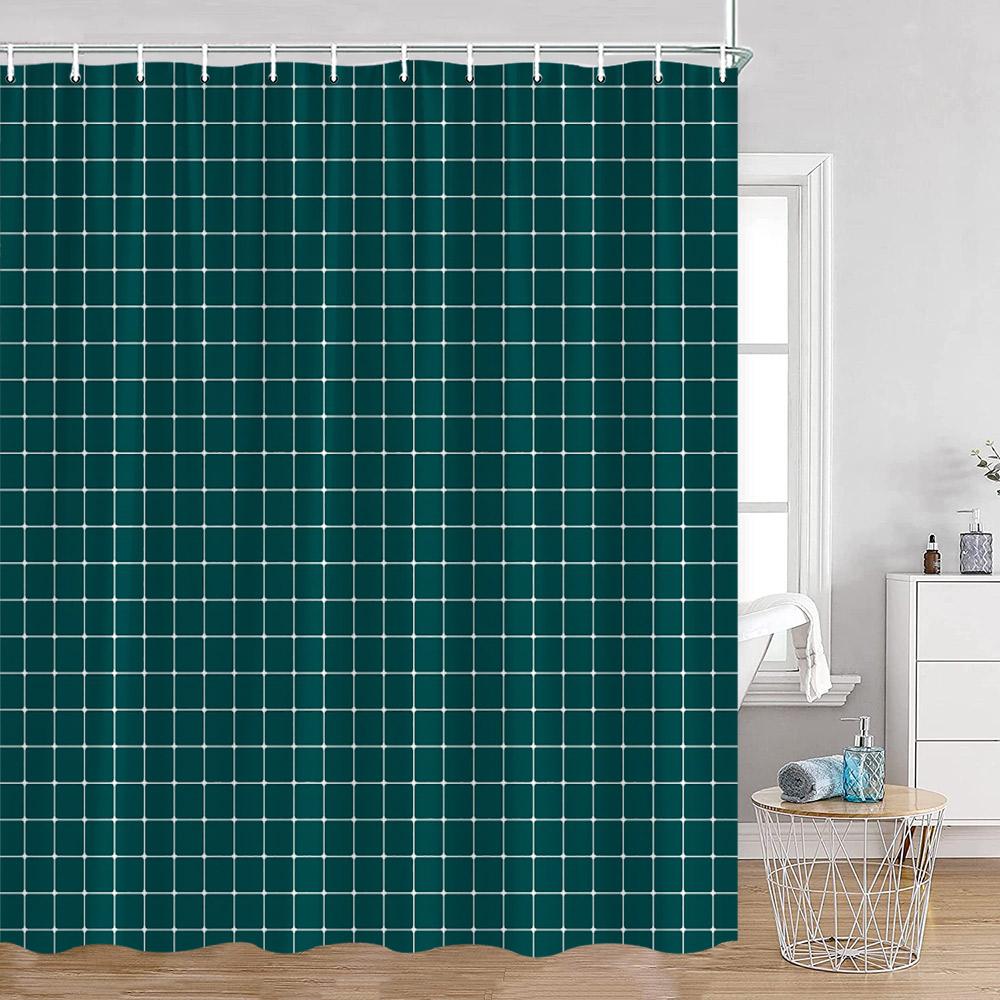 

Simple Checkerboard Shower Curtains Colorful Abstract Gingham Pattern Check Checkered Modern Nordic Bathroom Curtains Decor 90x180cm-35x70in