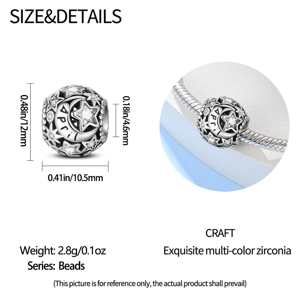 925 Silver Birthstone Charm Beads Beaded DIY Jewelry Accessories Bracelet Design 2026
