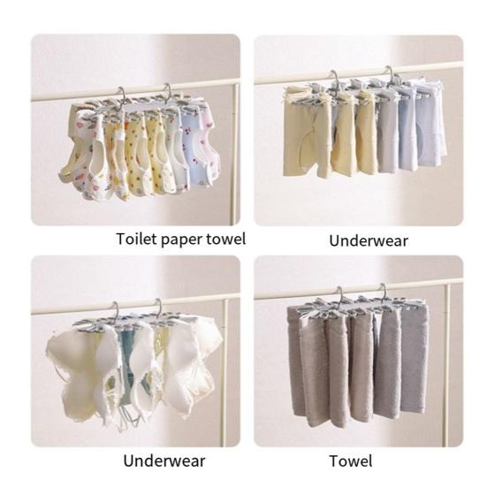 Sock Drying Rack with 32 Clips Strong Load-bearing Foldable Design Multipurpose Socks Underwear Laundry Hanging Rack
