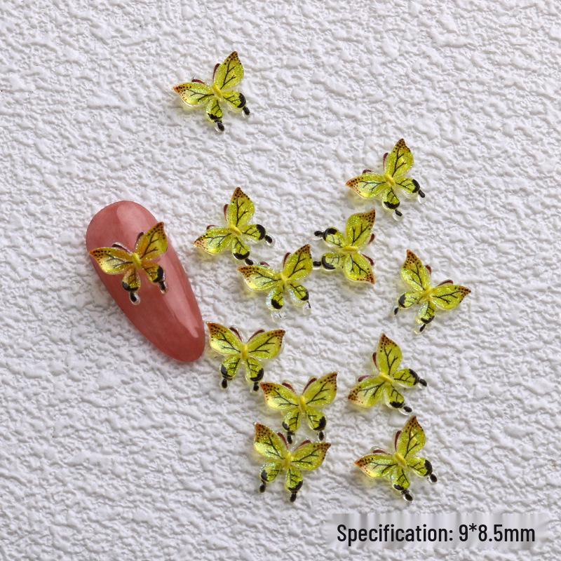 

3D Светящиеся аксессуары в виде бабочек-эльфов: DIY Наклейки для ногтей, Чехол для телефона, Заколка для волос и Украшения для ободка 9*8.5mm