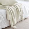 with Tassel Nordic Knitted Blanket Waffle Pattern Sofa Blanket Simple Nap Blanket  Air Condition