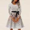 Women's Casual Fashion Long Sleeve  Vintage Long Dresses