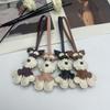 Mini Schnauzer Puppy Leather Keychain: Cute Bag Charm & Creative Accessory