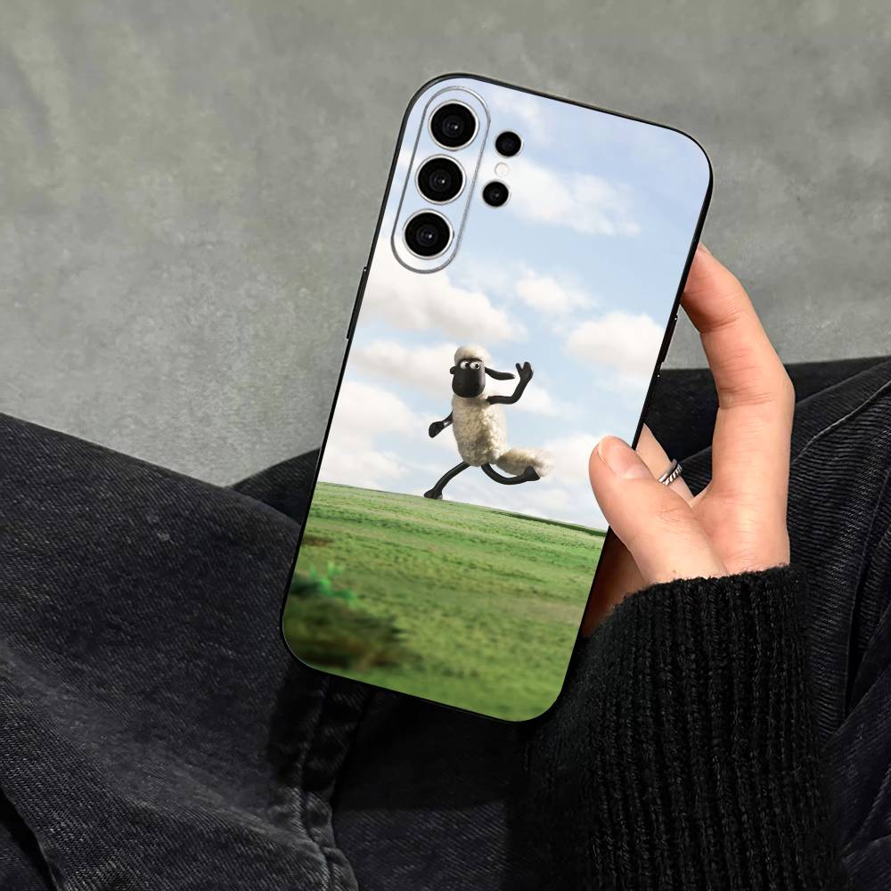 S-Shaun The Sheep  Phone Case For Samsung S25,S24,S21,S22,S23,S30,Ultra,S20,Plus,Fe,Note,10,9,5G Black Cover