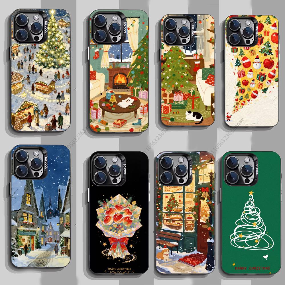 Cartoon Christmas Style Phone Case for iPhone 15 16 Pro Max Air SE 11 13 Pro 14 Plus 12 11Pro 15Pro Max 16e Cover