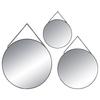 Set of 3 Black Round Mirrors