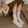 Japanese And Korean Bee Embroidered Wool Rabbit Wool Socks Women'S Thick Pile Socks Warm And Sweet Mid-Leg Socks