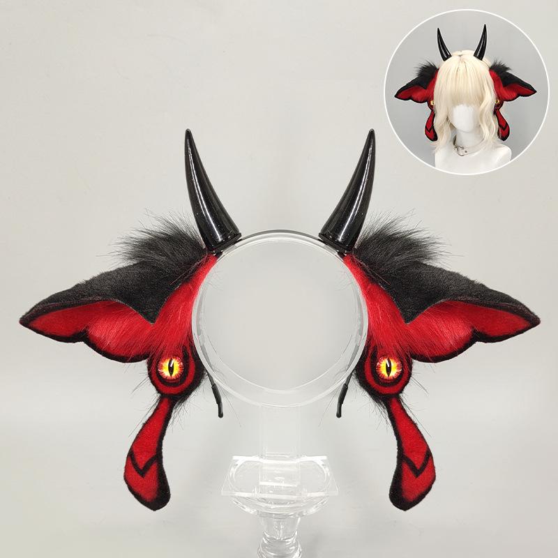 

Halloween Demon Moth Plush Headband: Cosplay Fantasy Creature Ears
