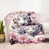 Tiger And Roses Blanket Suitable for Offices, Travel, Living Rooms Also a Good Gift for Friends and Family Suitable for All Seasons.