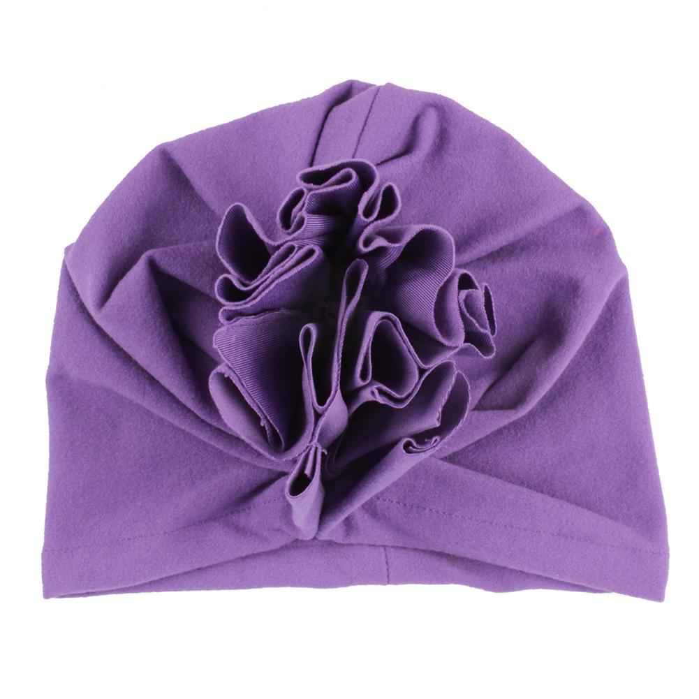 Cute Big Flower Design Warm-Keeping Knitting Cap Solid Color  Headgear