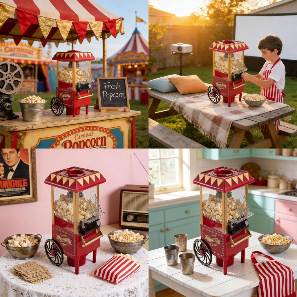 Pony Car Popcorn Machine With Electric Heating For Childrens Play And Party Fun