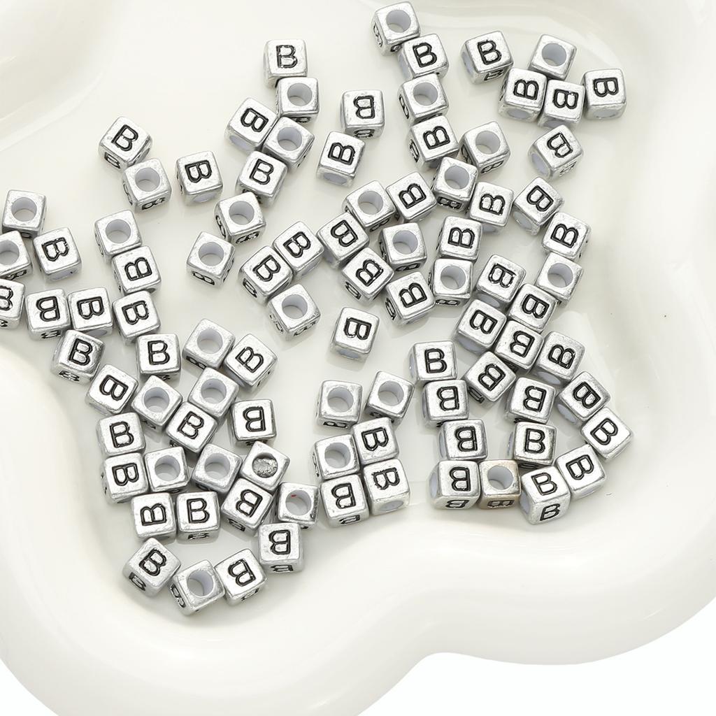 Mărgele Handmade Mărgele Acrilice Alfabet Mărgele Pătrate Mărgele Plate Mărgele Rotunde Handmade DIY Accesorii Bijuterii Mărgele Distanțiere Brățară Mărgele Înșirate Manual