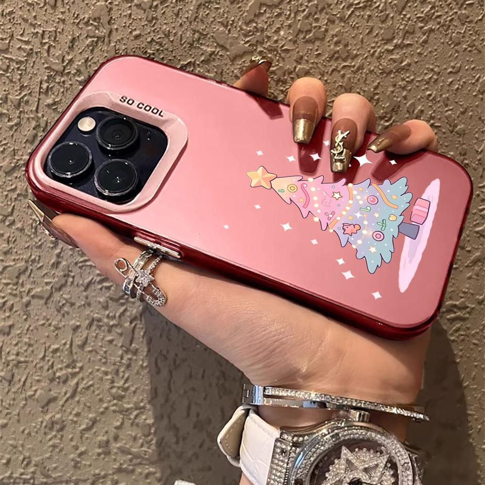 Colorful Christmas Tree Phone Case For iPhone 17 Pro Max 16 15 14 Pro Max 13 12 11 Pro 7 8 Plus XS X 16E ShockProof Matter Cover