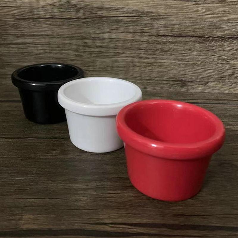 Sauce Bowl Gravy Boats Round Glossy Melamine 6Cm 50Ml Black Mini Dipping Cup