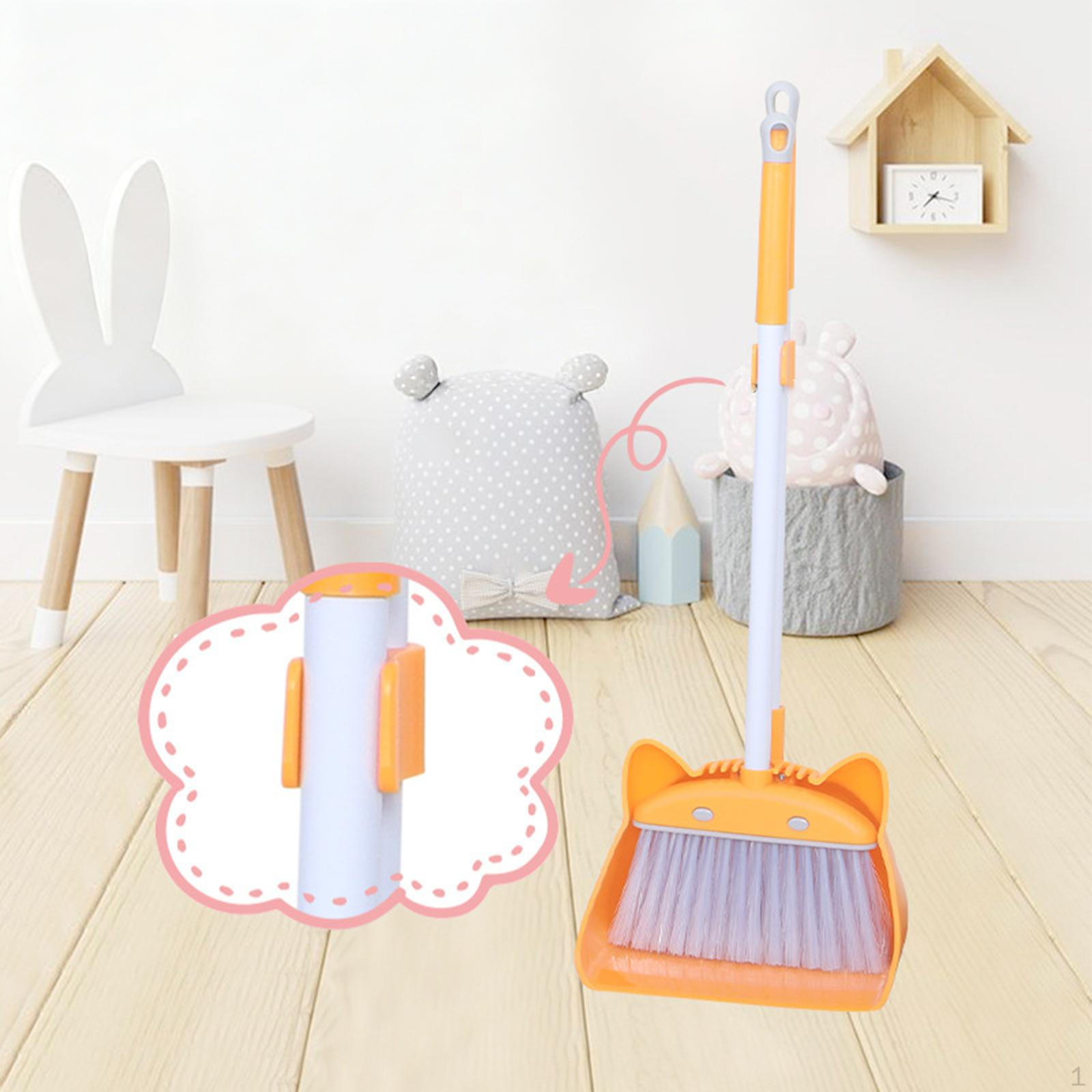 

Kids Broom and Dustpan Set Pretend Play Toys Funny Cute Cleaning Mini with
