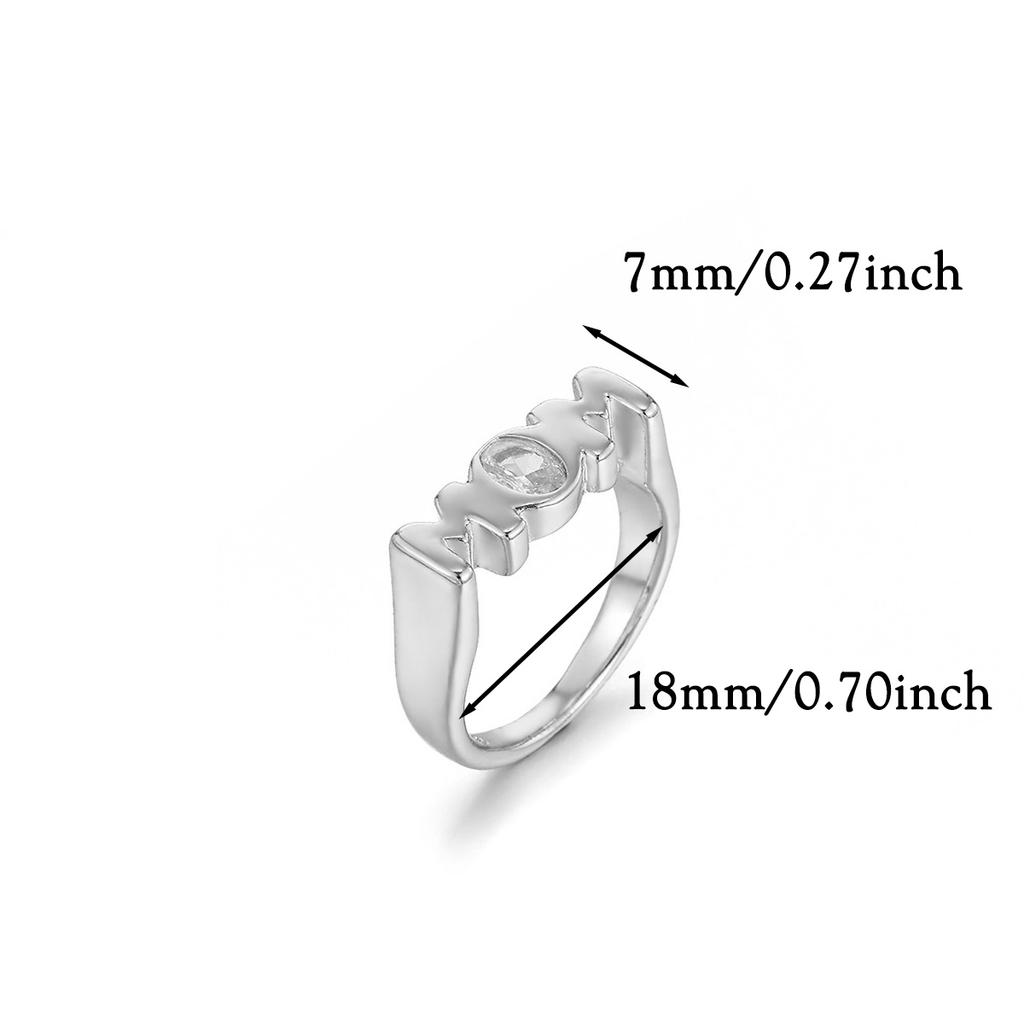Mom Royal Ring Women Gold Color 3D Letter Casting Rings 7 8 Size Rhinestone Anillos Acero Inoxidables Jewelry Mother's Day Gift