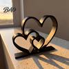 Romantic Desktop Decoration Double Heart Figurine, 3D Printed Love Decor for Valentine's to Connection Statue Day, Anniversary Gift Couples, Cute Home