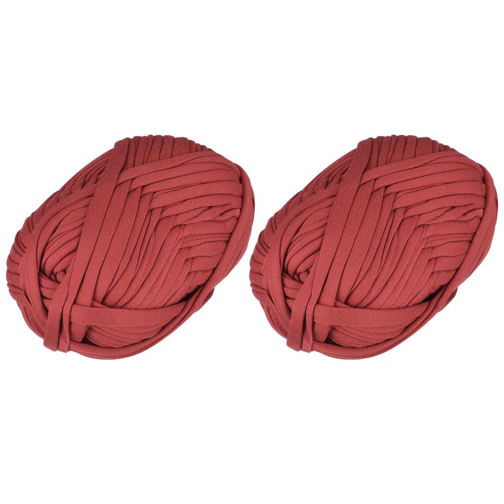 2 Rolls Elastic Fabric Cloth Yarn T Shirt Crochet Yarns Thick Knitting Yarns for DIY Bag Carpet Cushion 7oz/ 200g