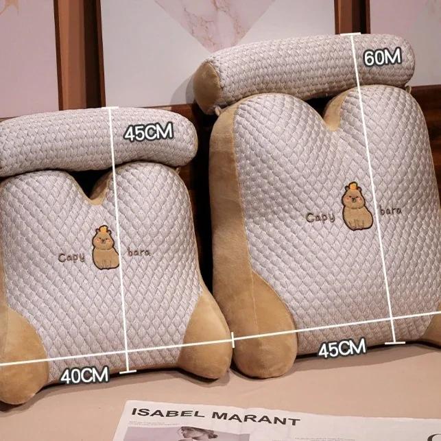 Ice Bean Bedhead Cushion Student Dormitory Reading Pillow Sofa Backrest Bay Window Cute Waist Pillow Office Lumbar Support