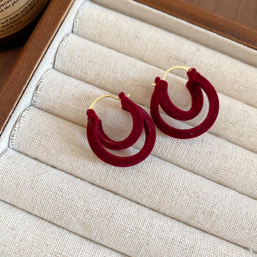 Silberne Nadel Tropfenöl Rote Perlen Ohrstecker - Eleganter & Vielseitiger Schmuck für Damen