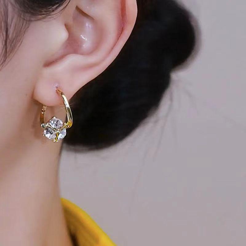 1 Pair Drainage Earrings for Women Simple Zircon Hoop Earrings Fashion Jewelry Gifts
