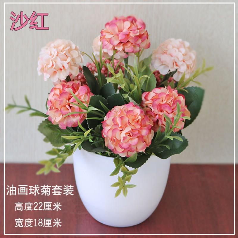 Artificial Silk Flower Potted Plant Desktop Decor Home Office Interior Styling Small Fake Floral Arrangement