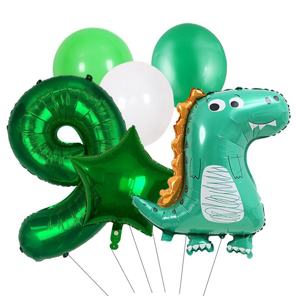 Crown Green Dinosaur Balloon Set for Children's Birthday Party Scene Decoration and Arrangement