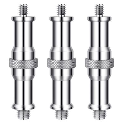 NEEWER Universal To Metal Male Converter Thread Adapter Spigot Stud for Light Hot Cold Shoe Ball Wireless Flash and Triggers ST22 3-Pack 1/4" 3/8"