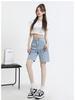 Women's High-Waisted Retro Denim Shorts - Trendy, Versatile, Slimming, Loose-Fit, Summer Five-Point Pants.