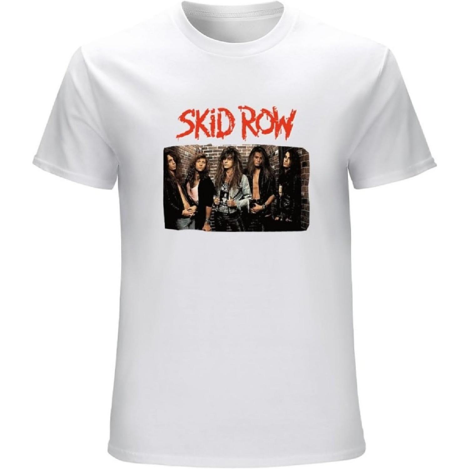 ESSERYRFG Men s Skid Row Band Group Photo Black Men T-Shirts White S