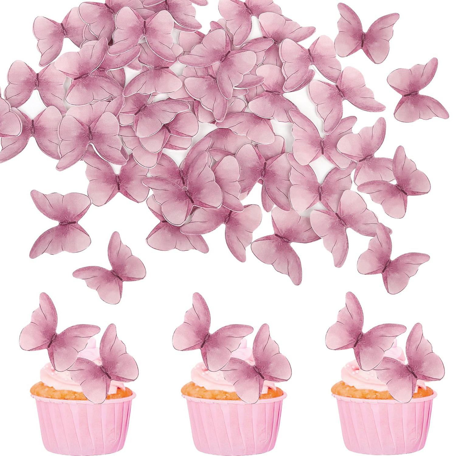 

48pcs Paper Butterfly birthday decorations Multiple Colors Lightweight Butterfly Topper for Birthday Anniversary Wedding Party оливковый