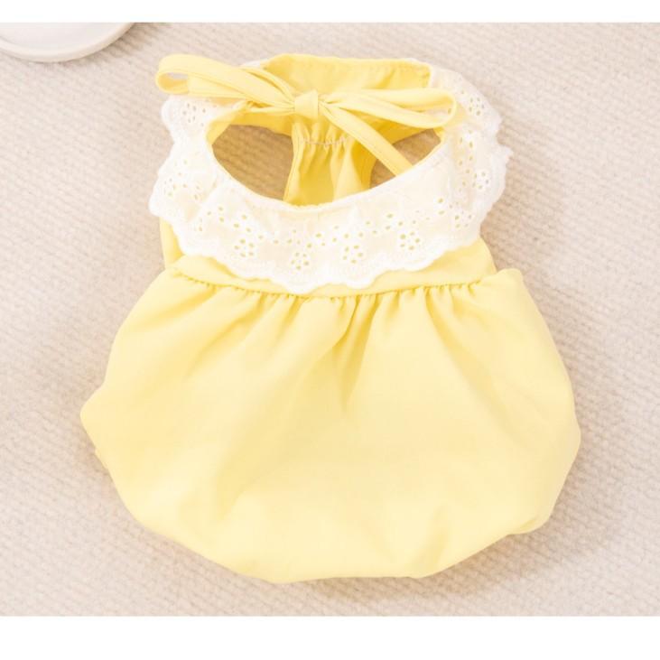 

Summer Solid Color Cat Princess Dress Soft Cat Lace Skirt Elastic Thin Cat Dog XS