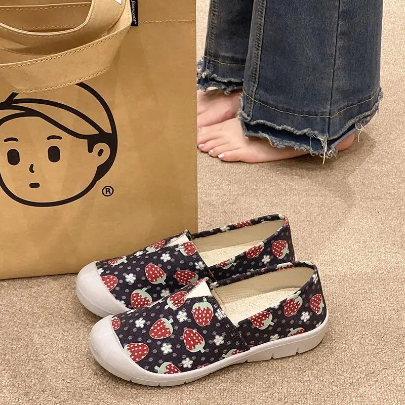 Fashion New In Arrival 2025 Slip On Women's Canvas Shoes High Quality Daily Routine Korean Walking Offer 39 Cheap Offers Ladies Footwear