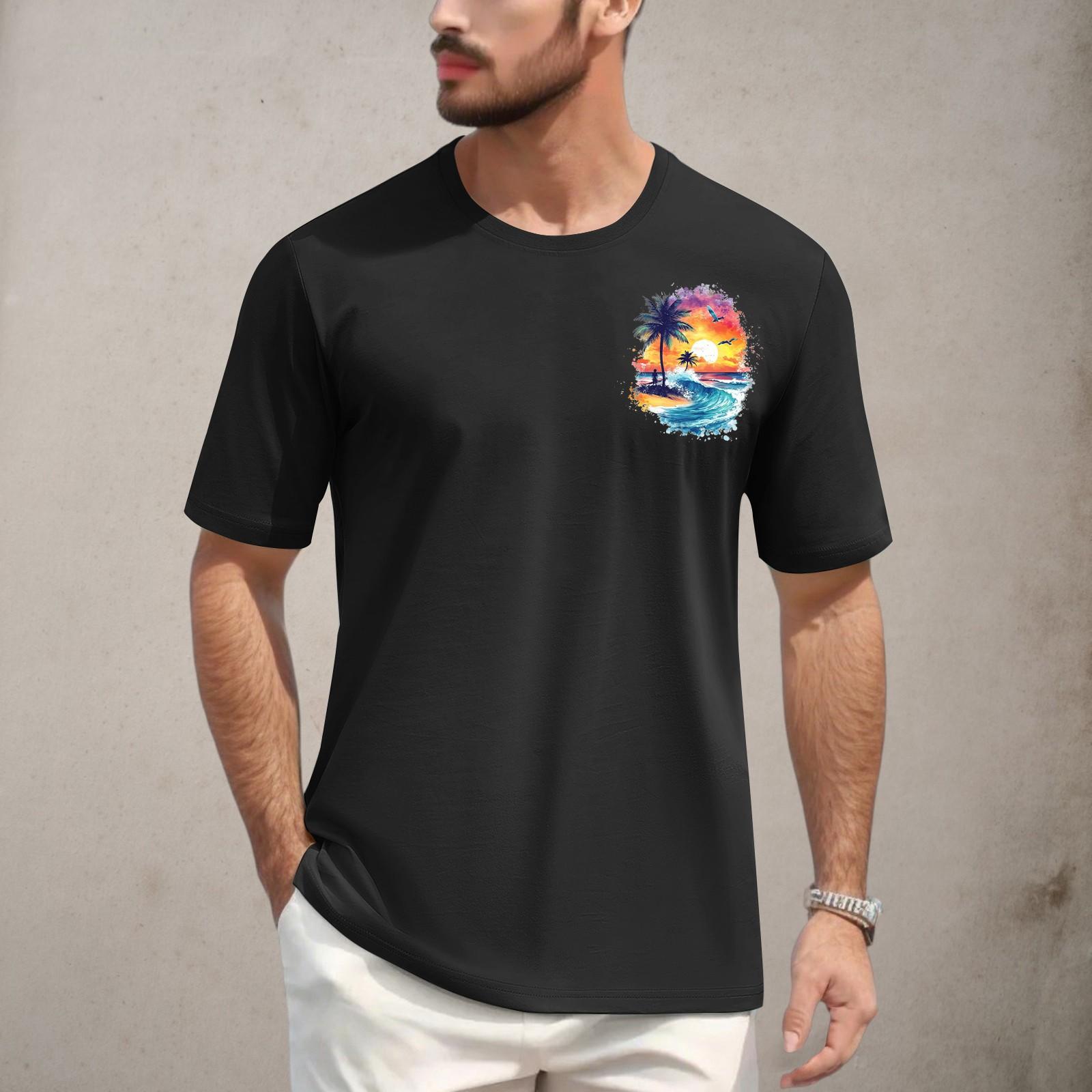 

Чоловіча повсякденна футболка з круглим вирізом та коротким рукавом з принтом XXXXXL чорний