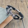 Two-layer Stainless Steel Thor's Hammer Men's Leather Bracelet 2 Color Hand-woven DIY Size Daily Wear Charm Gift Dropshipping