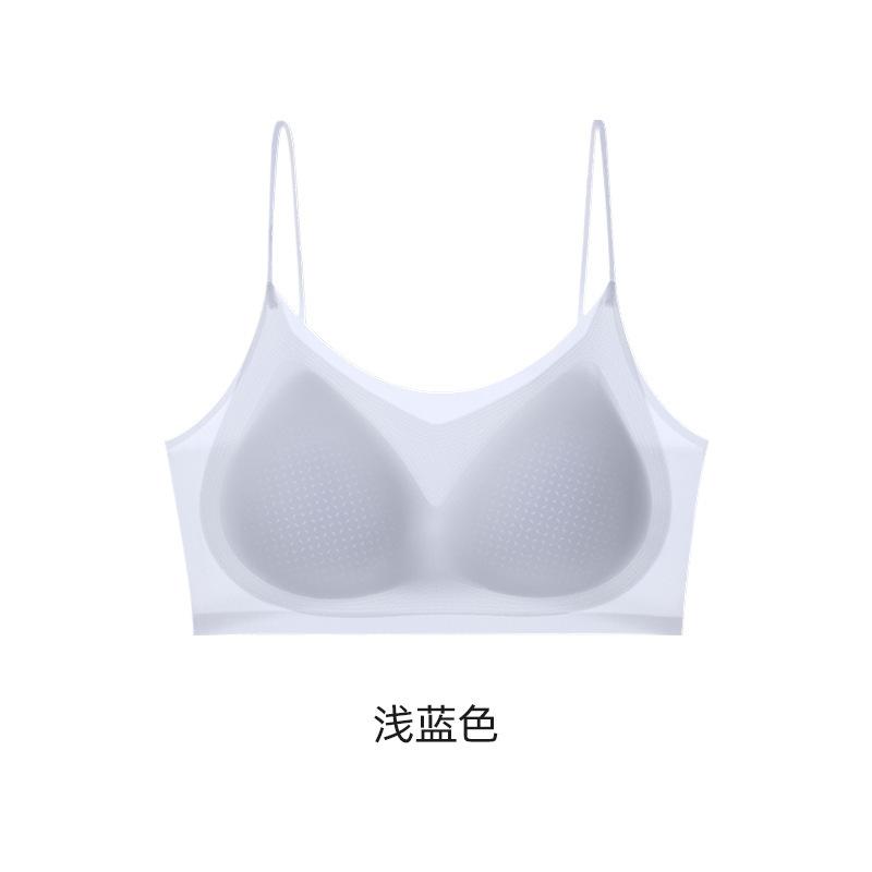 Traceless ice underwear women's summer thin women's fixed cup small breasts gather and close secondary breasts light and breathable bra cover